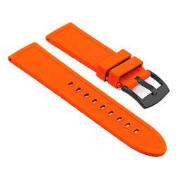 STRAPSCO Thick Silicone Band Strap for Suunto Core, Essential, And Traverse With Matte Black Buckle In In Orange