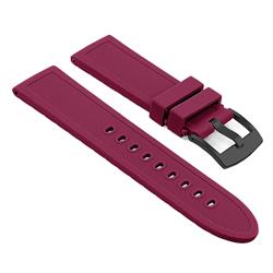 STRAPSCO Thick Silicone Band Strap for Suunto Core, Essential, And Traverse With Matte Buckle In Purple In Black