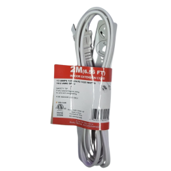 WELLSON 2M Electrical Extension Cord With 3 Outlets-10 Pack