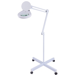 STANZ Magnifier Clamp Lamp Magnifying 60 Led Light 5" Lens 5 Diopter With Floor Stand