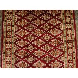 AHMEDANI Mid Night Jaldar Rare Ivory Silk Touch Flowers Hand Knotted Wool Silk Carpet 3.1' X 4.6' Area Rug - In Red