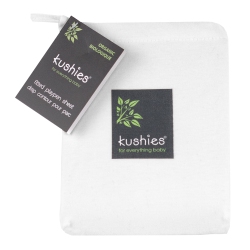 KUSHIES Organic Jersey Playpen Fitted Sheet - In White