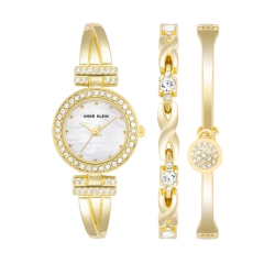 ANNE KLEIN Mother Of Pearl Dial Ladies Watch And Bracelet Set 1868GBst In Multicolor