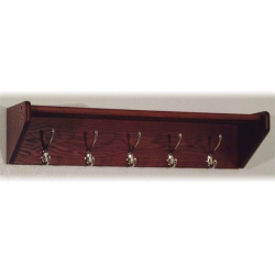 WOODEN MALLET 32Hcrnmh 5 Hook Shelf In - Nickel In Mahogany
