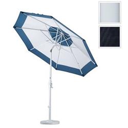 CALIFORNIA UMBRELLA Gscu908170-F09 9 Ft. Aluminum Market Umbrella Collar Tilt - Matted White-Olefin-Navy In Blue