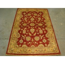 AHMEDANI Exclusive Rare Vegetable Dyed Chobi Zeigler Mahal Hand Knotted Wool Carpet 6.0' X 3.11' Area Rug - Multi-Colour