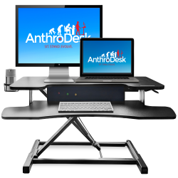 ANTHRODESK Standing Desk Riser, Dual Monitor Capable, High Lift Capacity, Height Adjustable From Sit to Stand Positions