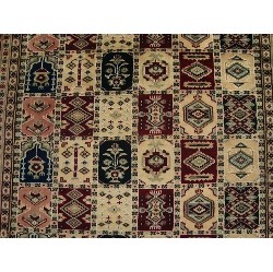 AHMEDANI Bakhtiar Jaal Fine Rectangle Area Rug Hand Knotted Wool Silk Carpet (6 X 4)'