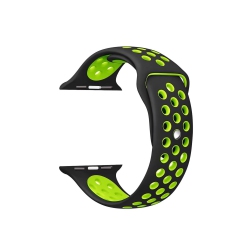 NAVOR Soft Durable Sport Replacement Wrist Strap for Iwatch Series 1/2/3/4/5/6/7 Apple Watch Band 42/44/45 MM M/l - Black & In Green