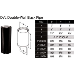 CHIMNEY M G Duravent 6Dvl-24 6 Inch X 24 Inch Dura-Vent Dvl Double-Wall Pipe In Black