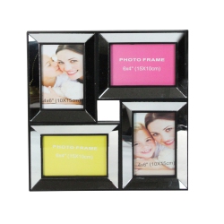 NORTHLIGHT Gordon 32013083 13.75 In. Trimmed Glass Encased Photo Picture Frame Collage Wall Decoration In Black