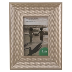 NORTHLIGHT Gordon 32013912 9.25 In. Metallic Honeycomb Inspired Photo Picture Frame In Silver