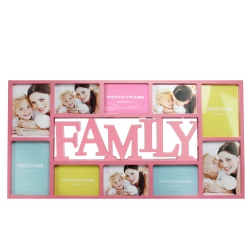 NORTHLIGHT Gordon 32011357 28.75 In. Dual Sized Family Photo Picture Frame Collage Wall Decoration In Pink
