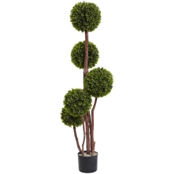 NEARLY NATURAL 5428 4 Ft. Boxwood Topiary X5 With 420 Leaves Uv Resistant - Indoor & Outdoor