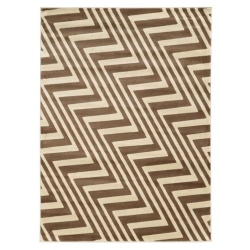 LINON HOME DECOR Linon Rugra1258 5X 7 Ft. Roma Collection Zigzag Indoor Area Rug - Ivory & In Beige