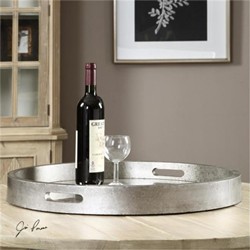 UTTERMOST 19997 Bechet Round Tray In Silver