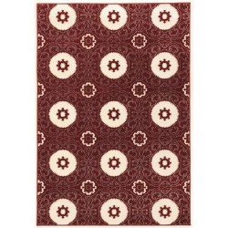LINON HOME DECOR Linon Rugpa1358 5 Ft. 3 In. X 7 Ft. 6 In. Prisma Karma Indoor Area Rug - In Red