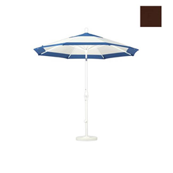CALIFORNIA UMBRELLA Gscu908170-5432 9 Ft. Aluminum Market Umbrella Collar Tilt - Matted White-Sunbrella-Bay In Brown