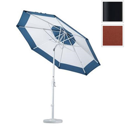 CALIFORNIA UMBRELLA Gscu908302-5407 9 Ft. Aluminum Market Umbrella Collar Tilt - Matted Black-Sunbrella-Henna