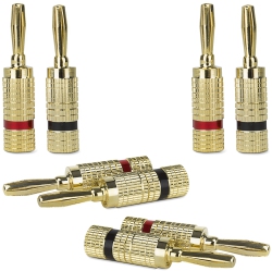 GE Premium Banana Plug Speaker Wire Connectors (Av22638-4Pack)