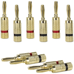 GE Premium Banana Plug Speaker Wire Connectors (Av22638-5Pack)