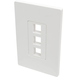 TRIPP LITE Single-Gang 3-Port Wall Plate Keystone Cat5/6 USB HDMI Dport Rca