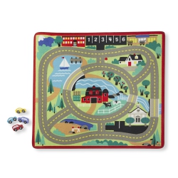 MELISSA AND DOUG 'round The Town Road Rug & Car Set