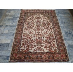 AHMEDANI Bird Love Tree Life Exclusive Designed Area Rug Hand Knotted Silk Wool Carpet (6 X 4)'