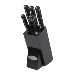 OCEANSTAR Ks1200 Contemporary 6-Piece Knife Set With Block Elegant In Black
