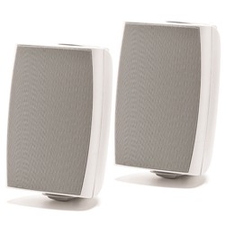 PROLOGUE 5.25" 80W Outdoor-Indoor Speakers Pair 8 Ohms Or 70V With Wall Mounting Brackets In White