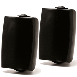 PROLOGUE 6.5" 100W Outdoor-Indoor Speakers Pair 8 Ohms Or 70V With Wall Mounting Brackets In Black