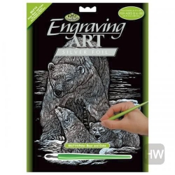 ROYAL & Langnickel Silf14 Engraving Art Set Foil Polar Bear & Cub In Silver