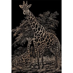 ROYAL & LANGNICKEL Copf16 Engraving Art Set - Copper Foil Girffe & Baby