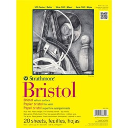 STRATHMORE St342-119 19 In. X 24 In. Vellum 300 Series Tape Bound Bristol Paper - 20 Sheets