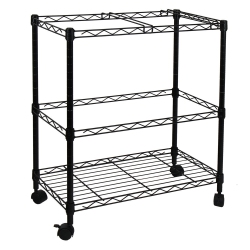OCEANSTAR 2Mrc1507 Portable 2-Tier Metal Rolling File Cart In Black