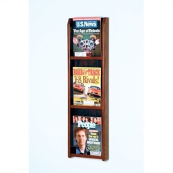 WOODEN MALLET 3 Pocket Magazine Wall Display In In Mahogany