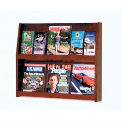 WOODEN MALLET 12 Pocket Literature Display In In Mahogany