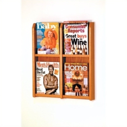 WOODEN MALLET Magazine Wall Display In Medium Oak