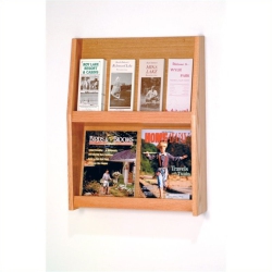 WOODEN MALLET 8 Pocket Literature Display In Light Oak
