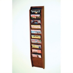 WOODEN MALLET 10 Pocket Magazine Wall Rack In In Mahogany