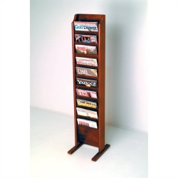 WOODEN MALLET Free Standing 10 Pocket Magazine Rack In In Mahogany