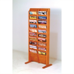 WOODEN MALLET 20 Pocket Magazine Rack In Medium Oak