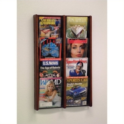 WOODEN MALLET 8 Pocket Acrylic And Oak Literature Display In In Mahogany