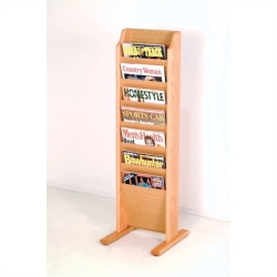 WOODEN MALLET Free Standing 7 Pocket Magazine Rack In Light Oak
