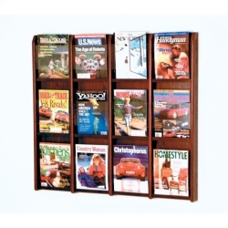 WOODEN MALLET 12 Magazine Wall Rack In In Mahogany