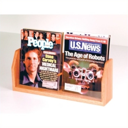 WOODEN MALLET 2 Pocket Countertop Magazine Display In Light Oak