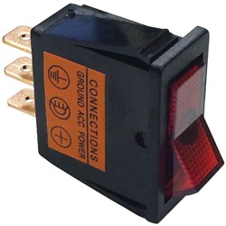BATTERY DOCTOR 20532 On & Off Illuminated 20-Amp Rocker for 12 X 30 Mm. Slot In Red