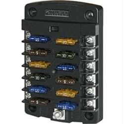 BLUE SEA SYSTEM Sea 5034 St Blade Fuse Block W/out Cover - 12 Circuit W/out Negative Bus