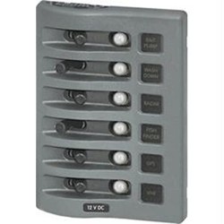 BLUE SEA SYSTEM Sea 4376 Weatherdeck Water Resistant Circuit Breaker Panel - 6 Position - Gray