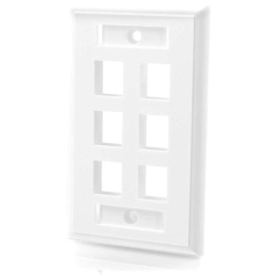 C2G 6-Port Single Gang Multimedia Keystone Wall Plate - In White